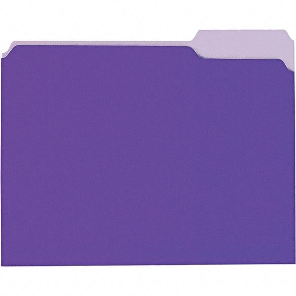UNIVERSAL - 9-5/8 x 11-3/4", Letter Size, Violet, File Folders with Top Tab - 11 Point Stock, 1/3 Tab Cut Location - Americas Industrial Supply