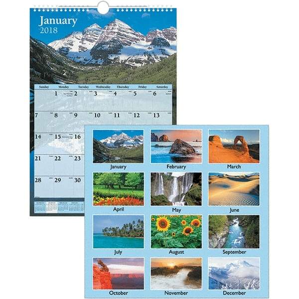 AT-A-GLANCE - 12 Sheet, 12 x 17", Wall Calendar - Scenic - Americas Industrial Supply