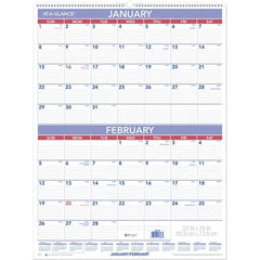 AT-A-GLANCE - 6 Sheet, 22 x 29", Wall Calendar - Blue & White - Americas Industrial Supply