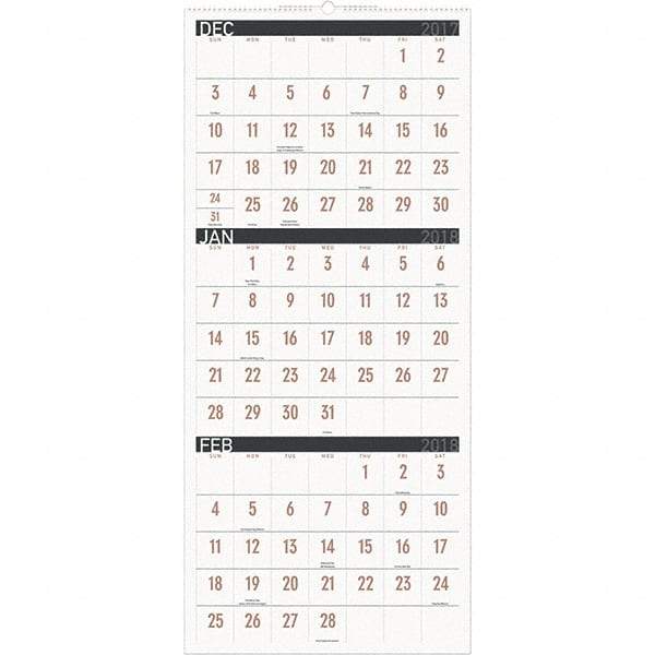 AT-A-GLANCE - 8 Sheet, 12 x 27", Wall Calendar - Americas Industrial Supply