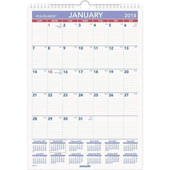 AT-A-GLANCE - 12 Sheet, 12 x 17", Erasable Wall Calendar - White - Americas Industrial Supply