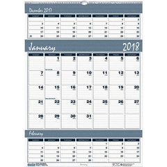 House of Doolittle - 12 Sheet, 15-1/2 x 22", Wall Calendar - Blue & Gray - Americas Industrial Supply