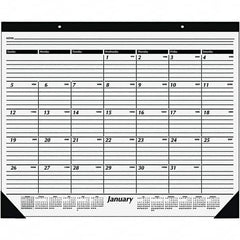 AT-A-GLANCE - 12 Sheet, 24 x 19", Desk Pad Calendar - White - Americas Industrial Supply