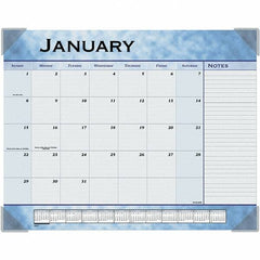 AT-A-GLANCE - 12 Sheet, 22 x 17", Desk Pad Calendar - Slate Blue - Americas Industrial Supply