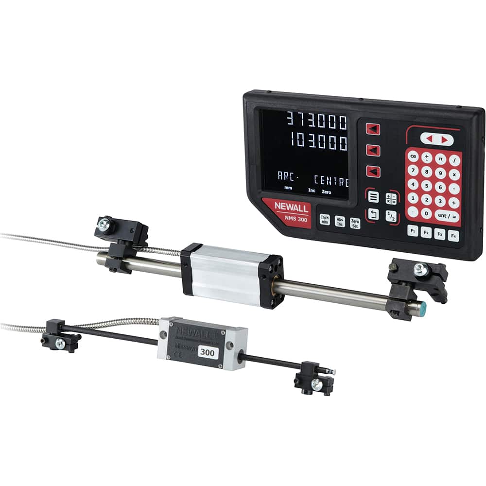 Lathes DRO System: 2 Axis, 12″ X-Axis Travel Calculator Function, Programmable Memory, 5 µm Resolution, Color LCD Display