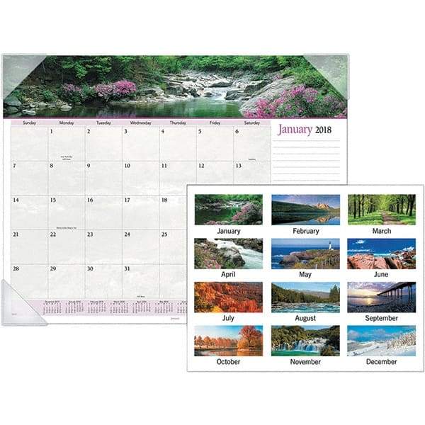 AT-A-GLANCE - 12 Sheet, 22 x 17", Desk Pad Calendar - Landscapes - Americas Industrial Supply