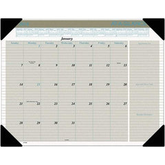 AT-A-GLANCE - 12 Sheet, 22 x 17", Desk Pad Calendar - Buff - Americas Industrial Supply