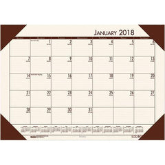 House of Doolittle - 12 Sheet, 22 x 17", Desk Pad Calendar - Moonlight Cream - Americas Industrial Supply