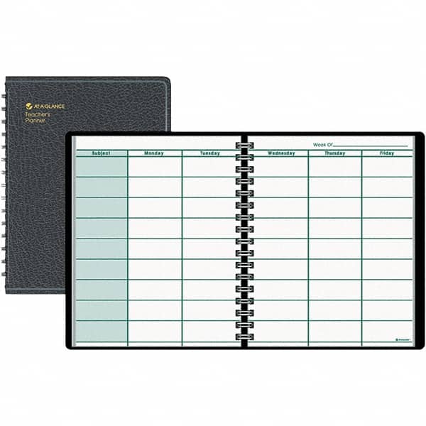 AT-A-GLANCE - 52 Sheet, 8-1/2 x 10-7/8", Teacher's Planner - Black - Americas Industrial Supply