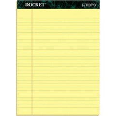 TOPS - 50 Sheet, 8-1/2 x 11-3/4", Legal/Wide (Style) Writing Pad - Canary - Americas Industrial Supply