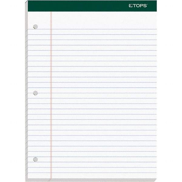 TOPS - 100 Sheet, 8-1/2 x 11-3/4", Legal/Wide (Style) Writing Pad - White - Americas Industrial Supply