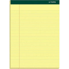 TOPS - 100 Sheet, 8-1/2 x 11-3/4", Narrow Writing Pad - Canary - Americas Industrial Supply