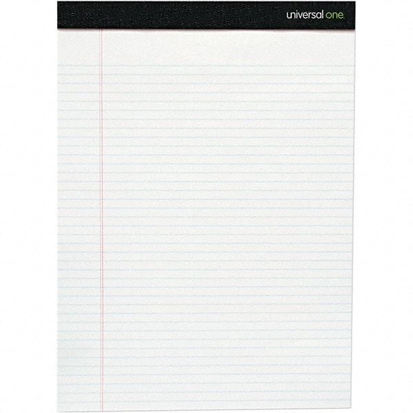 Universal One - 50 Sheet, 8-1/2 x 11-3/4", Legal/Wide (Style) Writing Pad - White - Americas Industrial Supply