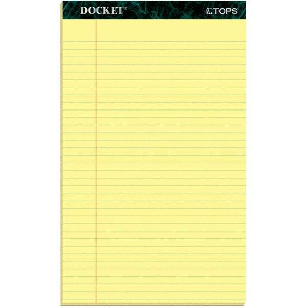 TOPS - 50 Sheet, 8-1/2 x 14", Legal/Wide (Style) Writing Pad - Canary - Americas Industrial Supply
