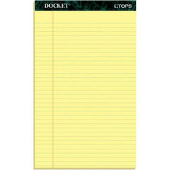 TOPS - 50 Sheet, 8-1/2 x 14", Legal/Wide (Style) Writing Pad - Canary - Americas Industrial Supply