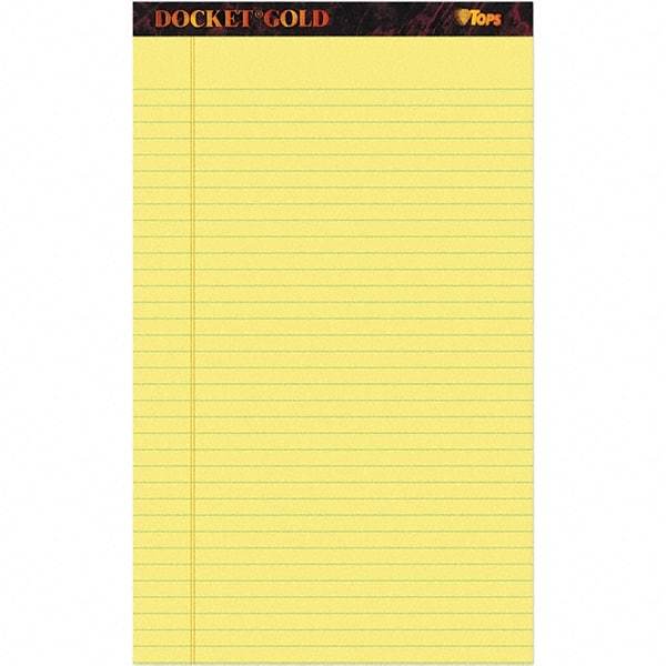 TOPS - 50 Sheet, 8-1/2 x 14", Legal/Wide (Style) Writing Pad - Canary - Americas Industrial Supply