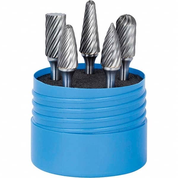 SGS Pro - Burr Sets Head Shape: Ball Nose Cone; Ball Nose Cylinder; Ball Nose Tree; Cylinder w/Endcut; Pointed Tree Tooth Style: Double Cut - Americas Industrial Supply