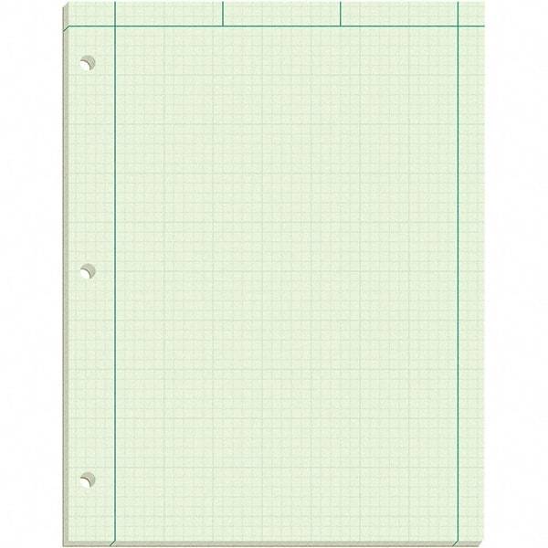 TOPS - 100 Sheet, 8-1/2 x 11", Quadrille Engineering Computation Pad - Black, Green - Americas Industrial Supply