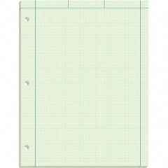 TOPS - 100 Sheet, 8-1/2 x 11", Quadrille Engineering Computation Pad - Black, Green - Americas Industrial Supply