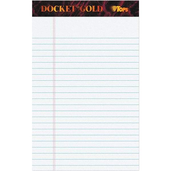 TOPS - 50 Sheet, 6 x 8", Narrow Writing Pad - White - Americas Industrial Supply