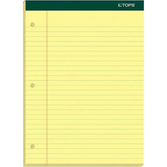TOPS - 100 Sheet, 8-1/2 x 11-3/4", Legal/Wide (Style) Writing Pad - Canary - Americas Industrial Supply