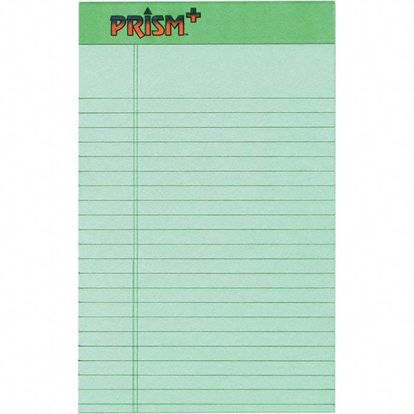 TOPS - 50 Sheet, 5 x 8", Narrow Legal Pad - Pastel Green - Americas Industrial Supply