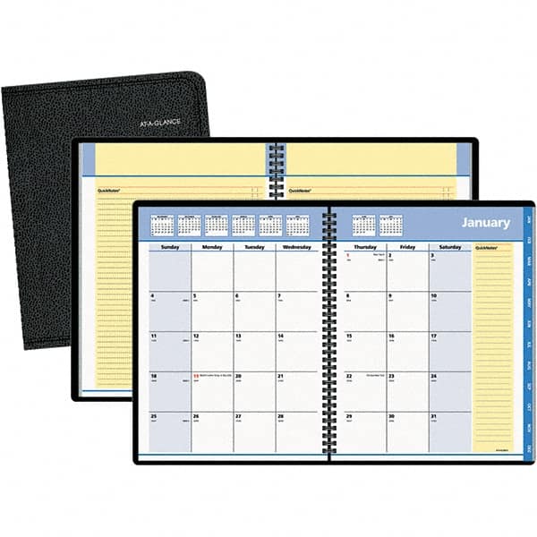 AT-A-GLANCE - 24 Sheet, 6-7/8 x 8-3/4", Monthly Planner - Black - Americas Industrial Supply