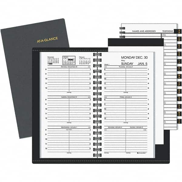 AT-A-GLANCE - 104 Sheet, 3-1/4 x 6-1/4", Weekly Appointment Book - Black & White - Americas Industrial Supply