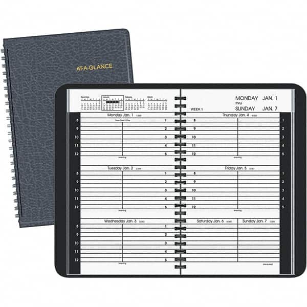 AT-A-GLANCE - 104 Sheet, 4-7/8 x 8", Weekly Appointment Book - Black - Americas Industrial Supply