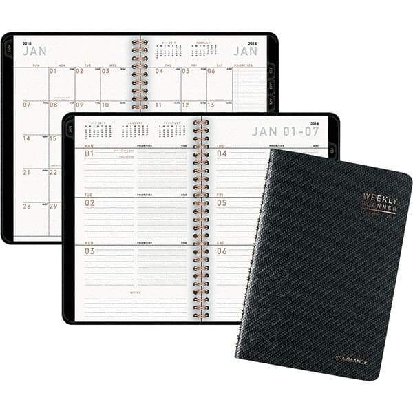 AT-A-GLANCE - 128 Sheet, 4-7/8 x 8", Weekly/Monthly Planner - Graphite - Americas Industrial Supply