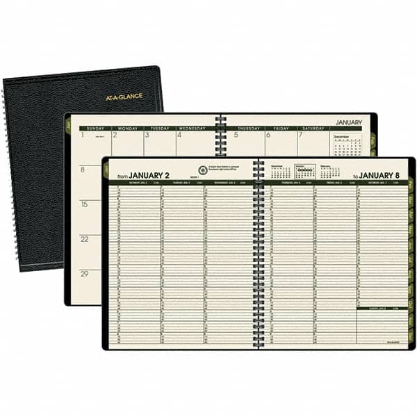 AT-A-GLANCE - 128 Sheet, 6-7/8 x 8", Weekly/Monthly Appointment Book - Black - Americas Industrial Supply