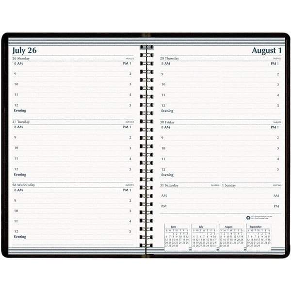 House of Doolittle - 104 Sheet, 5 x 8", Weekly Appointment Book - Black - Americas Industrial Supply