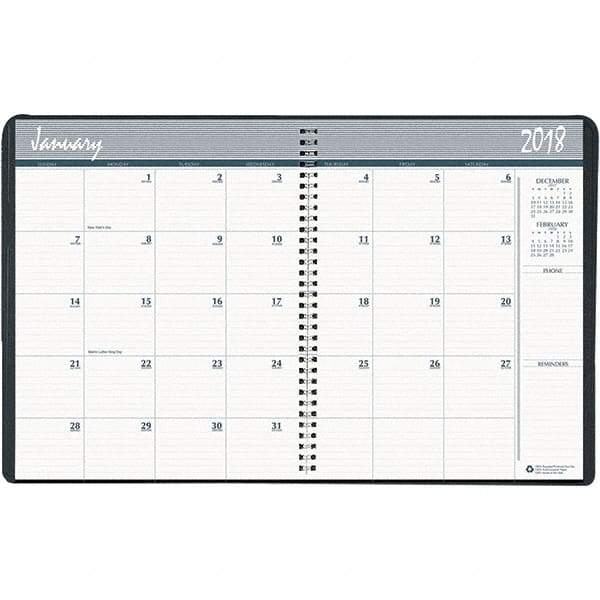 House of Doolittle - 24 Sheet, 6-7/8 x 8-3/4", Monthly Planner - Black - Americas Industrial Supply