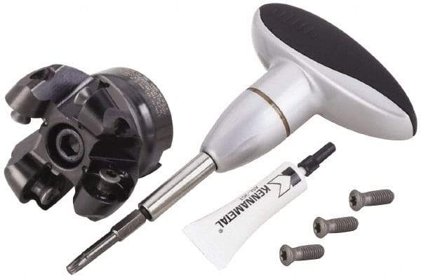 Kennametal - 63mm Cut Diam, 10mm Max Depth, 22mm Arbor Hole, 4 Inserts, RCGX 2006... Insert Style, Indexable Copy Face Mill - KSRM Cutter Style, 21,900 Max RPM, 50mm High, Through Coolant, Series Beyond Blast KSRM - Americas Industrial Supply