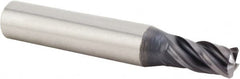 Kennametal - 7/16", 9/16" LOC, 7/16" Shank Diam, 2-5/32" OAL, 4 Flute, Solid Carbide Square End Mill - Single End, AlTiN Finish, Spiral Flute, 38° Helix, Centercutting, Right Hand Cut, Right Hand Flute, Series UEDE - Americas Industrial Supply