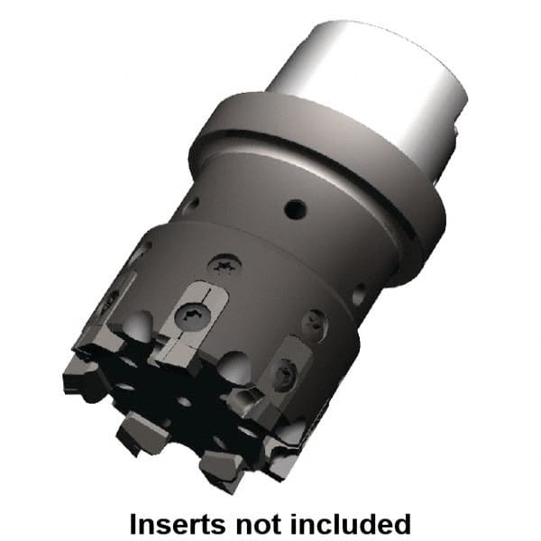 Kennametal - 8 Inserts, 63mm Cut Diam, 63mm Arbor Diam, 3mm Max Depth of Cut, Indexable Square-Shoulder Face Mill - 0/90° Lead Angle, 122mm High, Through Coolant, Series AluMill - Americas Industrial Supply