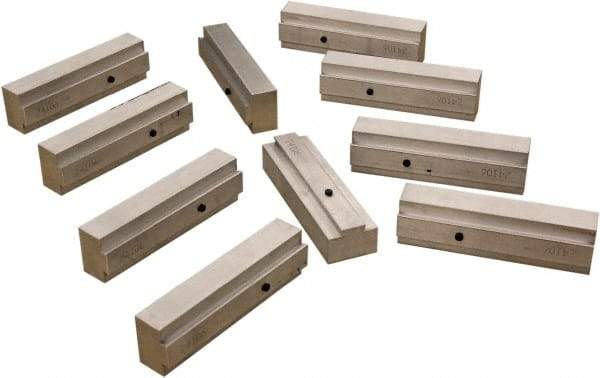 CarveSmart - 1" Wide x 1.71" High x 1" Thick, Flat/No Step Vise Jaw - Soft, Aluminum, Fixed Jaw, Compatible with 6" Vises - Americas Industrial Supply