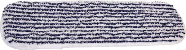 O-Cedar - 18" Long x 5-3/4" Wide Microfiber Dust Mop Pad - Slip-On/Slip-Through Backing, Blue & White, Launderable - Americas Industrial Supply