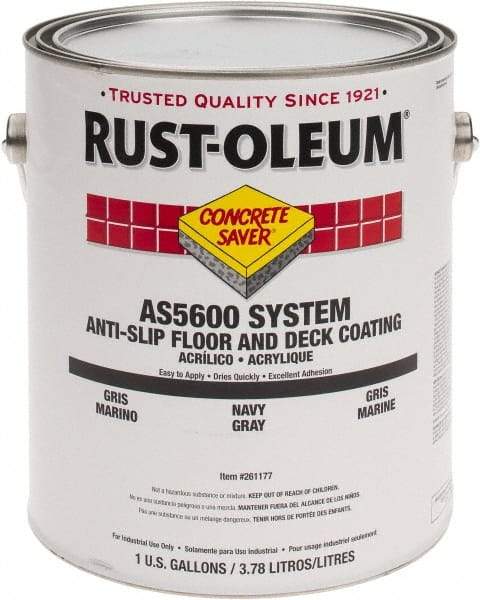 Rust-Oleum - 1 Gal Navy Gray Gloss Finish Antislip Coating - 60 to 70 Sq Ft per Gal, Interior/Exterior - Americas Industrial Supply