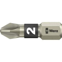 Wera - #1 Pozidriv Screwdriver Bit - 1" OAL - Americas Industrial Supply
