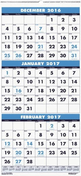 House of Doolittle - 7 Sheet, 8 x 17", Wall Calendar - Americas Industrial Supply