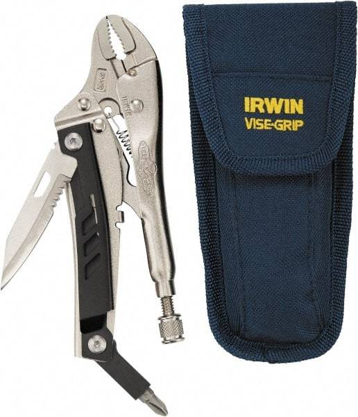 Irwin - 5-1/2" OAL Curved Jaw Locking Pliers - 1-1/4" Jaw Opening - Americas Industrial Supply