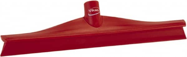 Vikan - 15-3/4" Rubber Blade Floor Squeegee - Single Edge, Red, Plastic Holder - Americas Industrial Supply