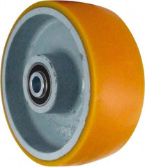Caster Connection - 8 Inch Diameter x 3 Inch Wide, Polyurethane on Iron Caster Wheel - 2,300 Lb. Capacity, 3-1/4 Inch Hub Length, 3/4 Inch Axle Diameter, Sealed Precision Ball Bearing - Americas Industrial Supply