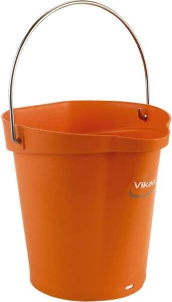 Vikan - 1-1/2 Gal, Polypropylene Round Orange Single Pail with Pour Spout - Handle Included - Americas Industrial Supply