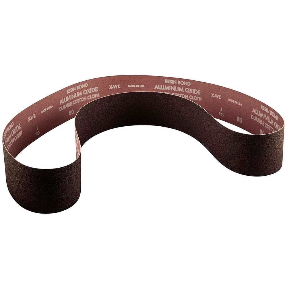 Norton - 4" Wide x 36" OAL, 80 Grit, Aluminum Oxide Abrasive Belt - Americas Industrial Supply