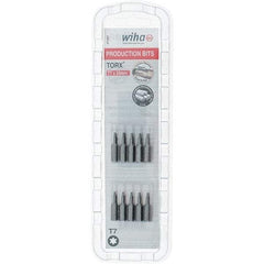 Wiha - 1/4" Drive T7 Torx Screwdriver Bit - 1" OAL, Insert Bit - Americas Industrial Supply