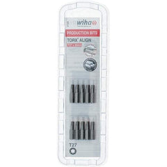 Wiha - 1/4" Drive T27 Torx Screwdriver Bit - 1" OAL, Insert Bit - Americas Industrial Supply