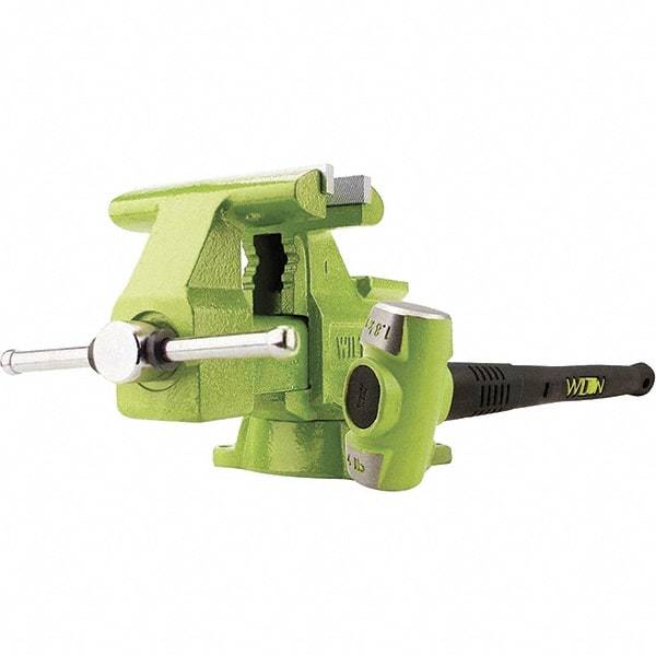 Wilton - 6-1/2" Jaw Width x 5-1/2" Jaw Opening Capacity, 3-13/16" Throat Depth, Bench & Pipe Combination Vise - 1/8 to 2-1/2" Pipe Capacity, Swivel Base, Bolt Down Attachment, Iron - Americas Industrial Supply