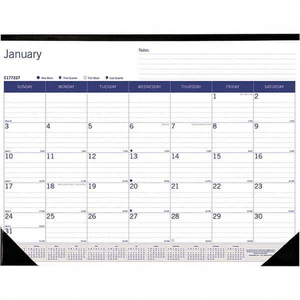 Blueline - Note Pads, Writing Pads & Notebooks Writing Pads & Notebook Type: Desk Pad Calendar Size: 22 x 17 - Americas Industrial Supply